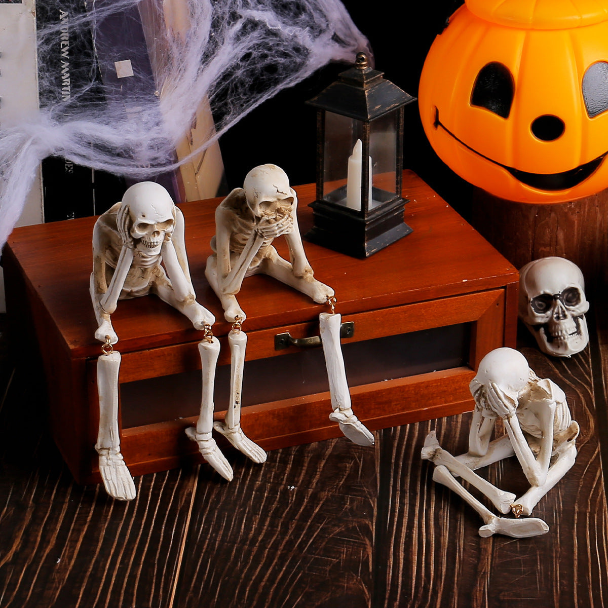 đ„Last 3 hours â 60% offđ„Halloween Decorations, Skeleton Statue Set