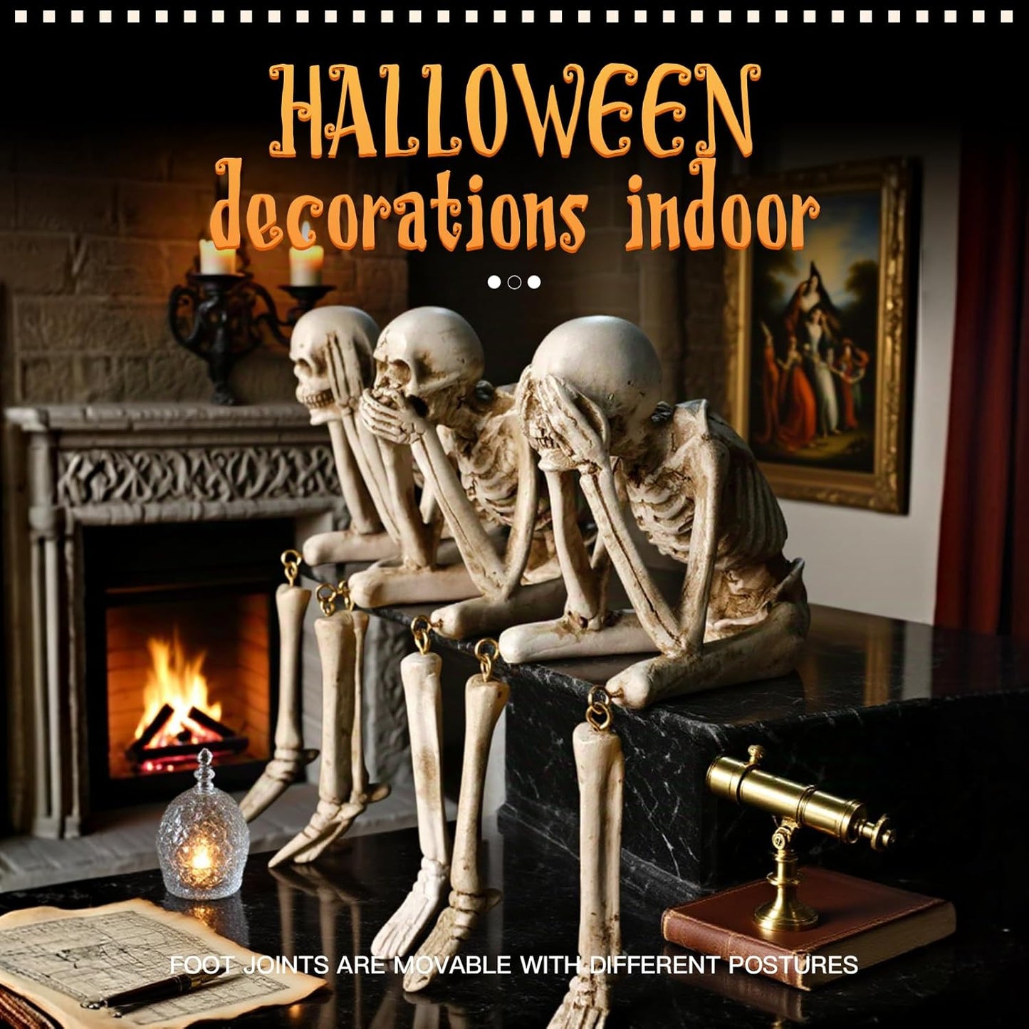 🔥Last 3 hours — 60% off🔥Halloween Decorations, Skeleton Statue Set