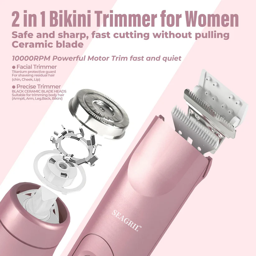 💜 LAST DAY PROMOTION - 50%OFF💜Bikini Trimmer and Shaver Kit for Women - 2-in-1 Wet/Dry Electric Body Hair Trimmer