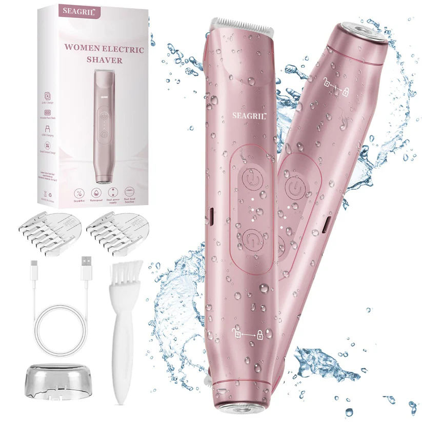 💜 LAST DAY PROMOTION - 50%OFF💜Bikini Trimmer and Shaver Kit for Women - 2-in-1 Wet/Dry Electric Body Hair Trimmer