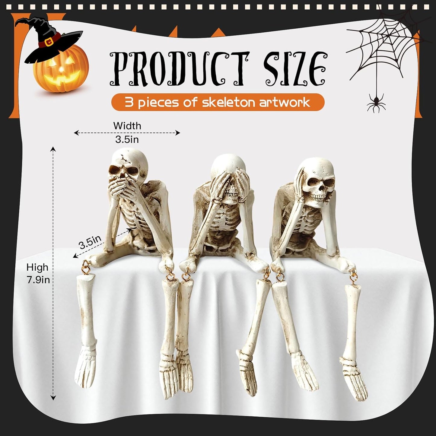 🔥Last 3 hours — 60% off🔥Halloween Decorations, Skeleton Statue Set